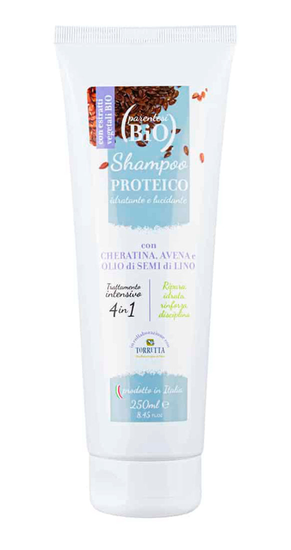 PARENTESI BIO Shampoo Proteico Idratante e Lucidante con Cheratina e Olio di Semi di Lino