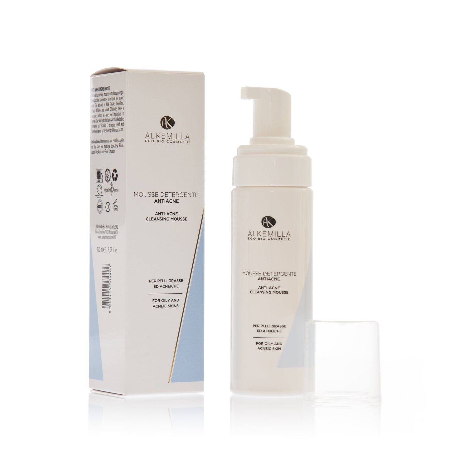 Mousse detergente antiacne